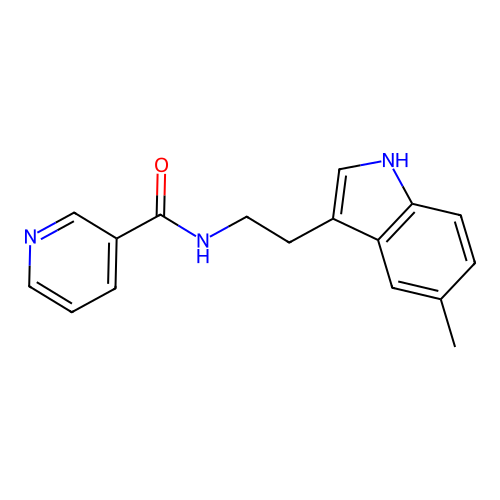 N-[2-(5-methyl-1H-indol-3-yl)ethyl]pyridine-3-carboxamide structure