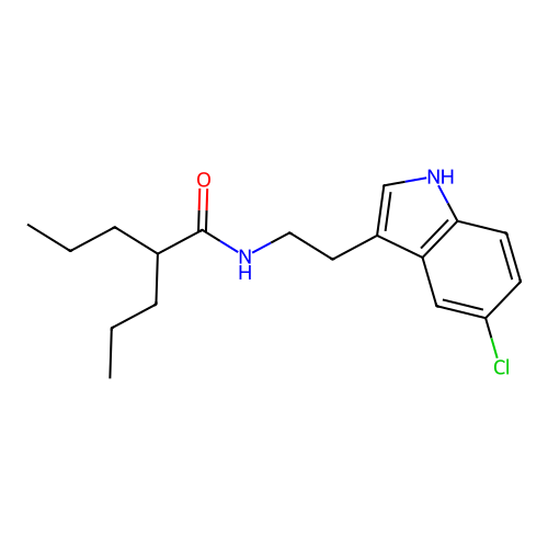 N-[2-(5-chloro-1H-indol-3-yl)ethyl]-2-propylpentanamide structure