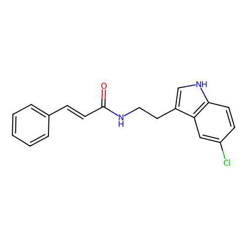 (2E)-N-[2-(5-chloro-1H-indol-3-yl)ethyl]-3-phenylprop-2-enamide structure