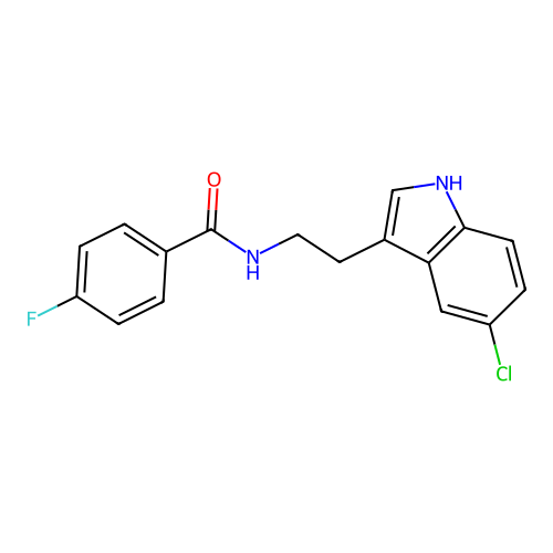 N-[2-(5-chloro-1H-indol-3-yl)ethyl]-4-fluorobenzamide structure