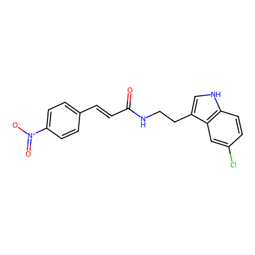 (2E)-N-[2-(5-chloro-1H-indol-3-yl)ethyl]-3-(4-nitrophenyl)prop-2-enamide structure