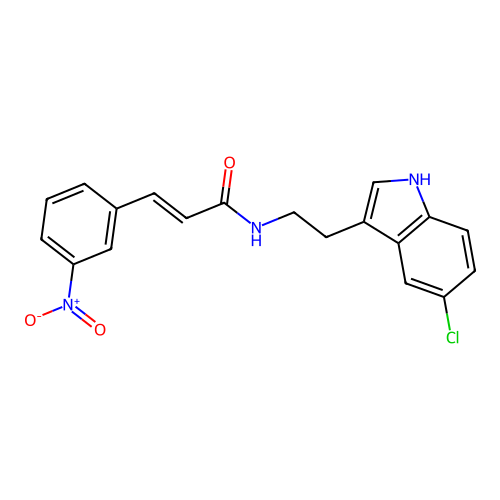 (2E)-N-[2-(5-chloro-1H-indol-3-yl)ethyl]-3-(3-nitrophenyl)prop-2-enamide structure