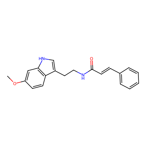 N-(2-(6-methoxy-1H-indol-3-yl)ethyl)cinnamamide structure