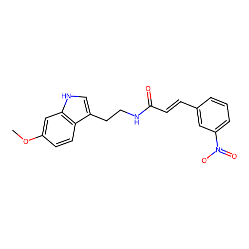 (2E)-N-[2-(6-methoxy-1H-indol-3-yl)ethyl]-3-(3-nitrophenyl)prop-2-enamide structure