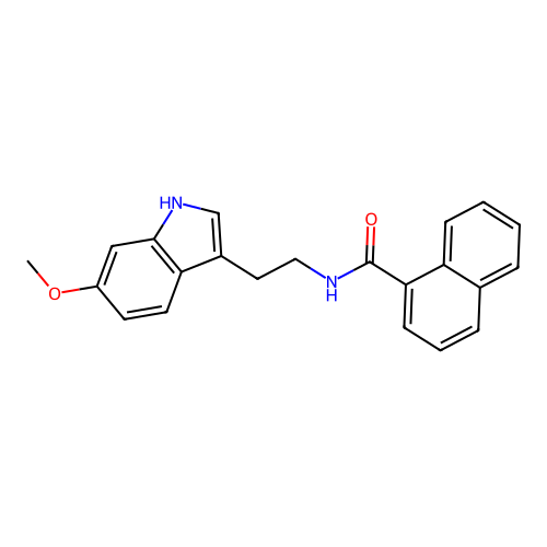 N-[2-(6-methoxy-1H-indol-3-yl)ethyl]naphthalene-1-carboxamide structure