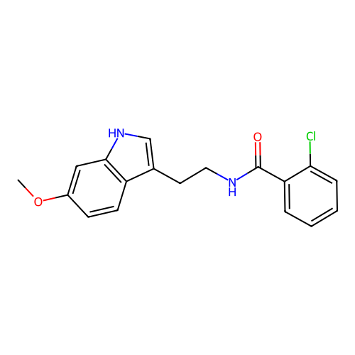 2-chloro-N-[2-(6-methoxy-1H-indol-3-yl)ethyl]benzamide structure