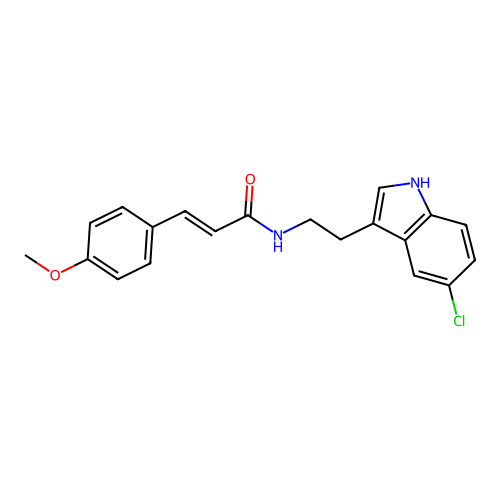 (2E)-N-[2-(5-chloro-1H-indol-3-yl)ethyl]-3-(4-methoxyphenyl)prop-2-enamide structure