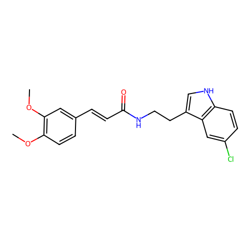 (2E)-N-[2-(5-chloro-1H-indol-3-yl)ethyl]-3-(3,4-dimethoxyphenyl)prop-2-enamide structure
