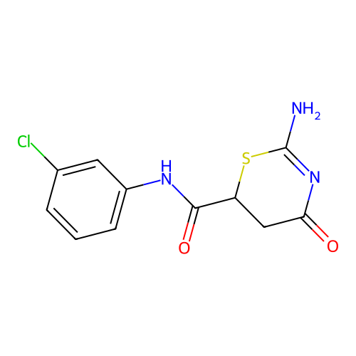2-amino-N-(3-chlorophenyl)-4-oxo-5,6-dihydro-4H-1,3-thiazine-6-carboxamide structure