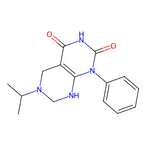 2-hydroxy-1-phenyl-6-(propan-2-yl)-5,6,7,8-tetrahydropyrimido[4,5-d]pyrimidin-4(1H)-one structure