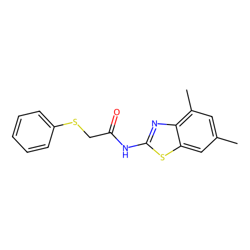 N-(4,6-dimethylbenzo[d]thiazol-2-yl)-2-(phenylthio)acetamide structure