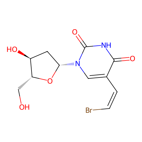 (Z)-5-(2-bromovinyl)-2'-deoxyuridine structure