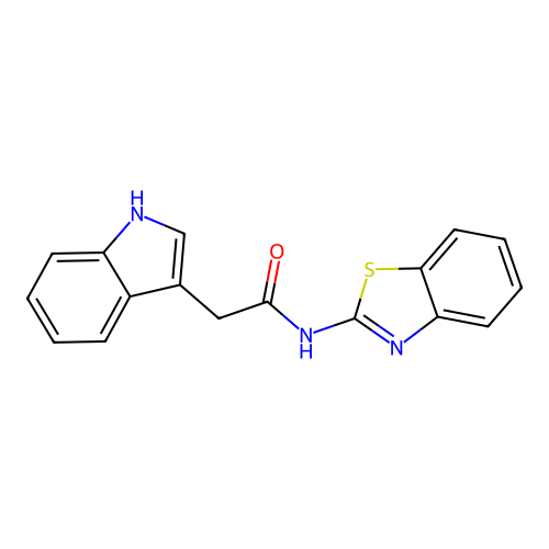 N-[(2Z)-1,3-benzothiazol-2(3H)-ylidene]-2-(1H-indol-3-yl)acetamide structure