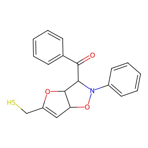 3-Phenyl-4-benzoyl-7-mercaptomethyl-2,6-dioxa-3-azabicyclo[3.3.0]-7-octene structure