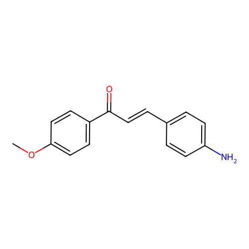 (E)-3-(4-aminophenyl)-1-(4-methoxyphenyl)prop-2-en-1-one structure