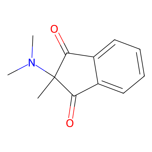 2-(dimethylamino)-2-methyl-1H-indene-1,3(2H)-dione structure