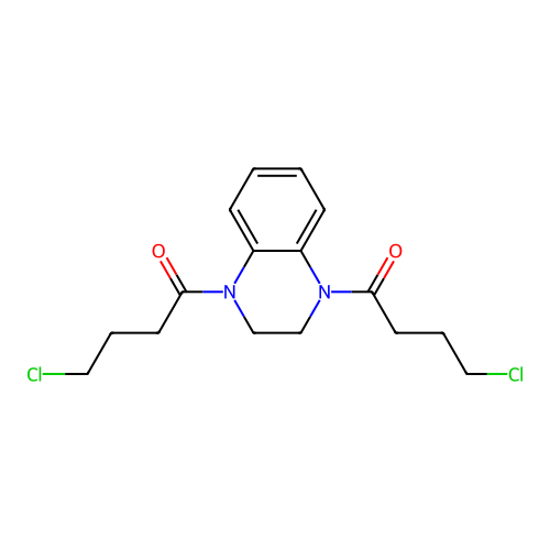 1,1'-(2,3-Dihydroquinoxaline-1,4-diyl)bis(4-chlorobutan-1-one) structure