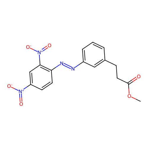 Benzenepropanoic acid, 3-[(2,4-dinitrophenyl)azo]-, methyl ester structure