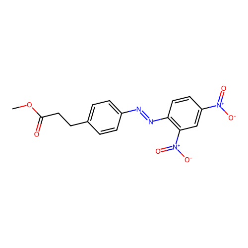 Benzenepropanoic acid, 4-[(2,4-dinitrophenyl)azo]-, methyl ester structure