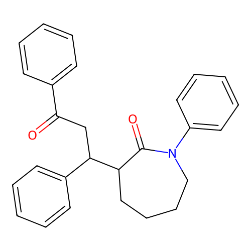 3-(3-Oxo-1,3-diphenylpropyl)-1-phenylazepan-2-one structure