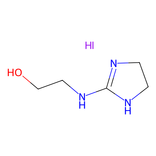 2-[(4,5-Dihydro-1H-imidazol-2-yl)amino]ethan-1-ol hydroiodide structure