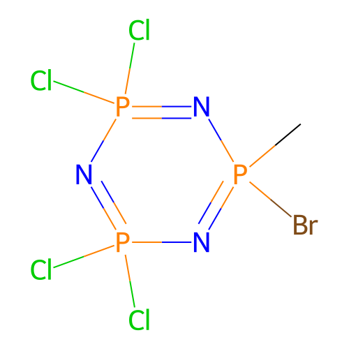 1-Methyl-1-bromotetrachlorocyclotriphosphazene structure