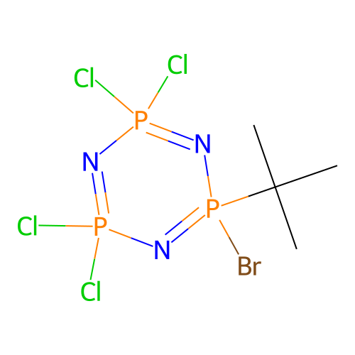 1-tert-Butyl-1-bromotetrachlorocyclotriphosphazine structure