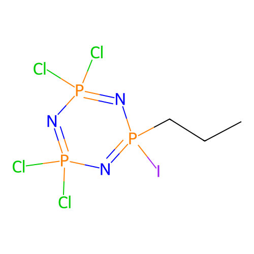 1-Propyl-1-iodotetrachlorocyclotriphosphazene structure