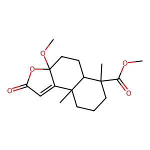 methyl 3a-methoxy-6,9a-dimethyl-2-oxo-4,5,5a,7,8,9-hexahydrobenzo[e][1]benzofuran-6-carboxylate structure