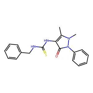1-Benzyl-3-(1,5-dimethyl-3-oxo-2-phenylpyrazol-4-yl)thiourea structure