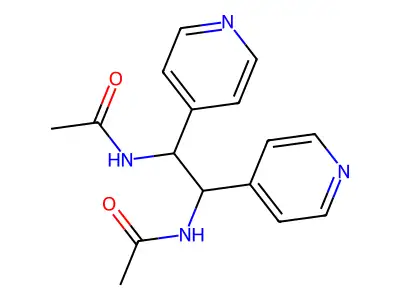 Acetamide, N,N'-(1,2-di-4-pyridinyl-1,2-ethanediyl)bis- structure