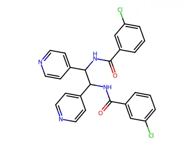 Benzamide, N,N'-(1,2-di-4-pyridinyl-1,2-ethanediyl)bis(3-chloro- structure
