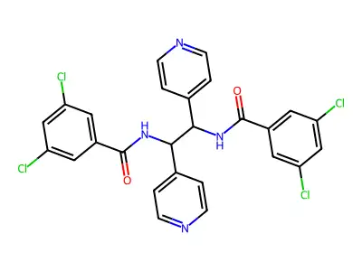 Benzamide, N,N'-(1,2-di-4-pyridinyl-1,2-ethanediyl)bis(3,5-dichloro- structure