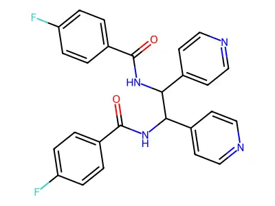 Benzamide, N,N'-(1,2-di-4-pyridinyl-1,2-ethanediyl)bis(4-fluoro- structure