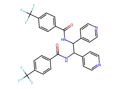 Benzamide, N,N'-(1,2-di-4-pyridinyl-1,2-ethanediyl)bis(4-(trifluoromethyl)- structure