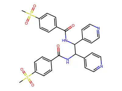 Benzamide, N,N'-(1,2-di-4-pyridinyl-1,2-ethanediyl)bis(4-(methylsulfonyl)- structure