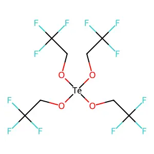 1,1,1-Trifluoro-2-[tris(2,2,2-trifluoroethoxy)-lambda4-tellanyl]oxyethane structure