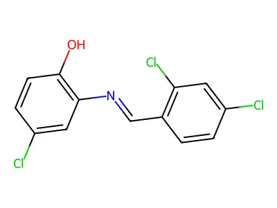 4-Chloro-2-(2,4-dichlorobenzylideneamino)phenol structure