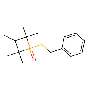 Phosphetane, 2,2,3,4,4-pentamethyl-1-[(phenylmethyl)thio]-, 1-oxide structure