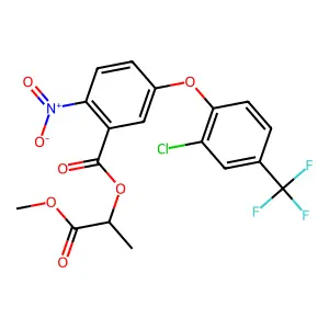 1-methoxycarbonylethyl 5-[2-chloro-4-(trifluoromethyl)phenoxy]-2-nitro-benzoate structure