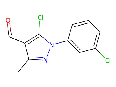 5-chloro-1-(3-chlorophenyl)-3-methyl-1H-pyrazole-4-carbaldehyde structure