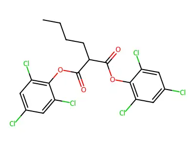 Propanedioic acid, butyl-, bis(2,4,6-trichlorophenyl) ester structure