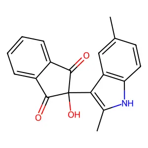 1H-Indene-1,3(2H)-dione, 2-(2,5-dimethyl-1H-indol-3-yl)-2-hydroxy- structure