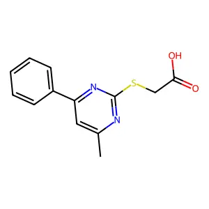 Acetic acid, ((4-methyl-6-phenyl-2-pyrimidinyl)thio)- structure