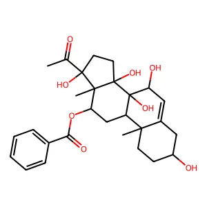 3,7,8,14,17-Pentahydroxy-20-oxopregn-5-en-12-yl benzoate structure