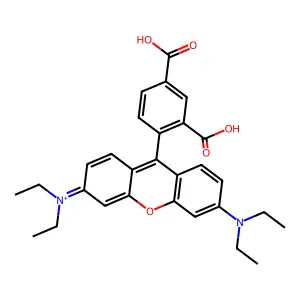 3,6-Bis(diethylamino)-9-(2,4-dicarboxyphenyl)xanthylium structure