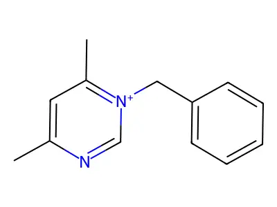 1-Benzyl-4,6-dimethylpyrimidin-1-ium structure