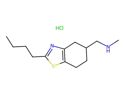 4,5,6,7-Tetrahydro-2-butyl-N-methyl-5-benzothiazolemethanamine hydrochloride structure