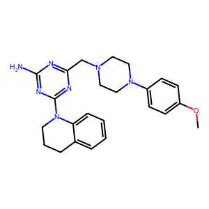 4-(3,4-dihydroquinolin-1(2H)-yl)-6-{[4-(4-methoxyphenyl)piperazin-1-yl]methyl}-1,3,5-triazin-2-amine structure