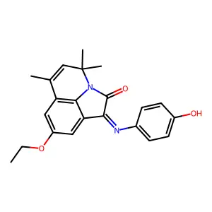 (1E)-8-ethoxy-1-[(4-hydroxyphenyl)imino]-4,4,6-trimethyl-4H-pyrrolo[3,2,1-ij]quinolin-2(1H)-one structure